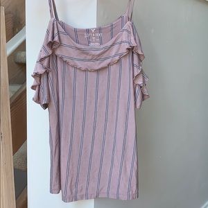 Pretty lavender off the shoulder shirt!